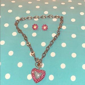 Tarina Tarantino Pink Necklace/Earring Set
